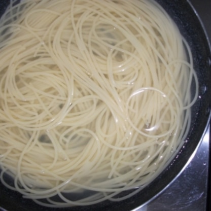 パスタを茹でました。エコでいいですね♪